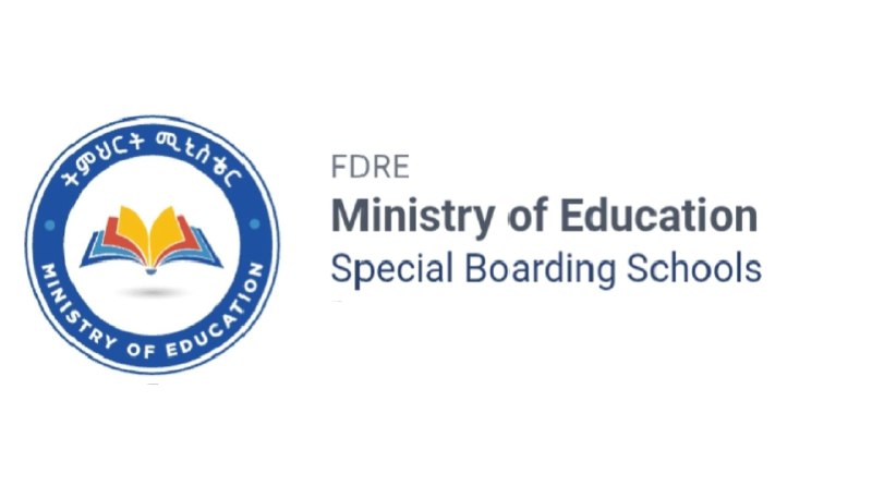 The Ministry of Education emblem beside the words FDRE Ministry of Education, Special Boarding Schools, on a white background.