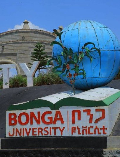 A Telegram post in Amharic listing the Bonga University registration dates and the documents students must bring.