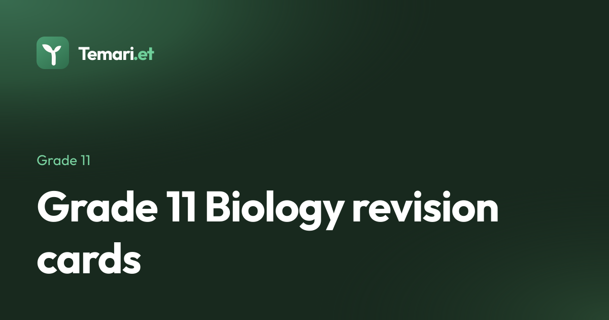 Grade 11 Biology unit 2 notes and questions